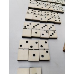 Jeu De Dominos Double 6 Os Et Ébène Riveté Boite Bois Jeux Anciens