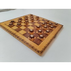 Jeux De Dames En Bois Sculpté Artisanal Jeu De Société Coffret Pliant