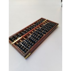 Boulier Bois Ancien Abacus Red Lion Lotus Flower Brand 13 Tiges Bambou 91 Perles