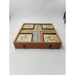 Grand Coffret Jeujura Jeux Anciens Petits Chevaux Jeu De L'oie Backgammon Dames