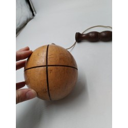 Beau Bilboquet Ancien Bois Tourné 30 Cm Jeux Anciens Jeu