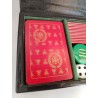 Coffret Luxe Cuir Noir RP Jeux De Cartes Mises Dés 421 Boite Jeu Carte