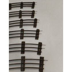 Lot De 6 Rails Courbes Po O Made In France Jep Fer Trains Ancien Jeu Miniature