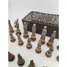 PIECES DE JEU D'ECHEC COMPLET METAL SOCLE BOIS STYLE MÉDIÉVAL Jeux Échecs Échec 